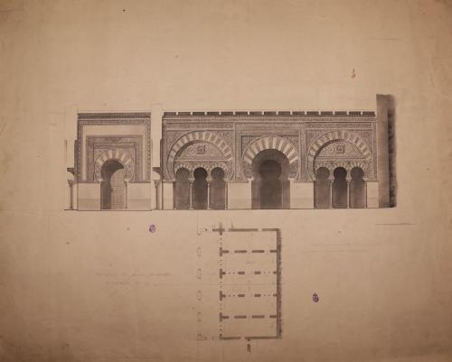 Planta y alzado del gran salón de Media Azahara