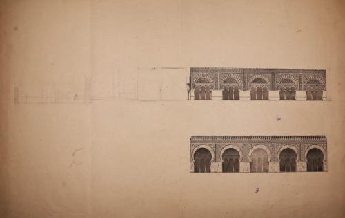 Alzado y sección del palacio de Medina Azahara