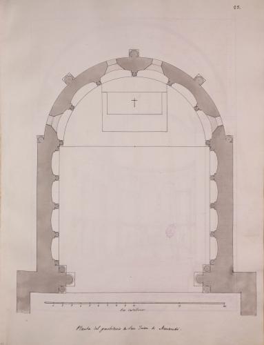 Planta del presbiterio de San Juan de Amandi (Villaviciosa)