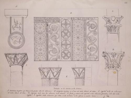 Cancel, medallones y capiteles de la ermita de Santa Cristina de Lena