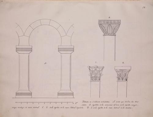 Arcos y capiteles de la iglesia de San Salvador de Valdedios (Villaviciosa)