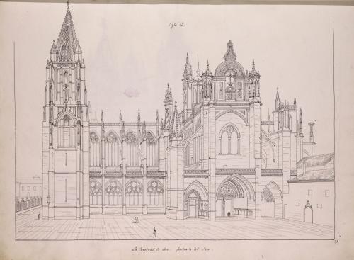 Vista de la fachada sur de la catedral del León