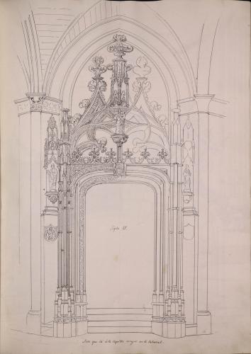 Alzado de la puerta de la capilla mayor de la catedral de León