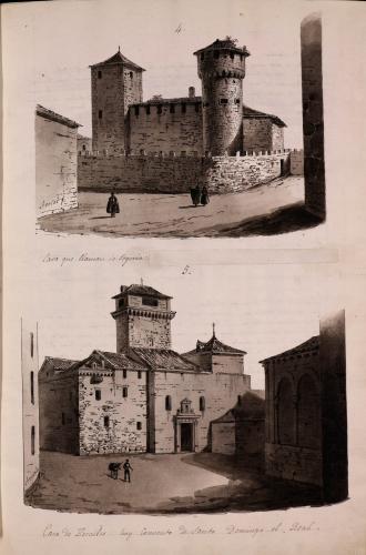Vista de la llamada casa de Segovia, de los Cáceres o de las Cadenas y del convento de Santo Domingo el Real