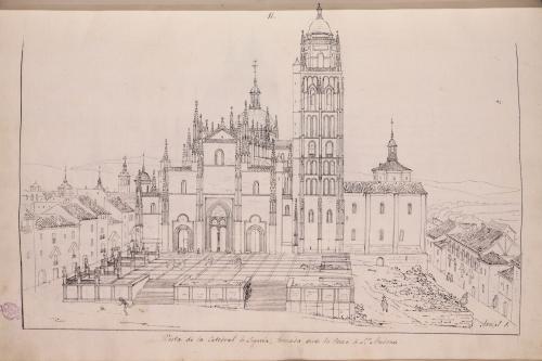 Vista de la fachada principal de la catedral de Segovia 