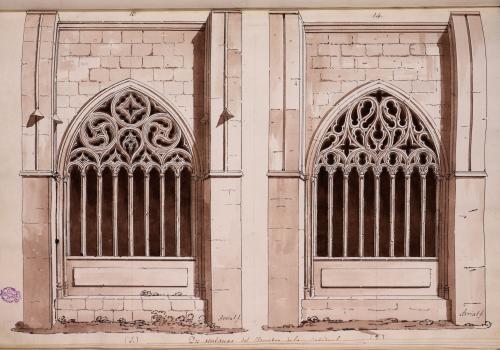 Dos ventanas del claustro de la catedral de Segovia