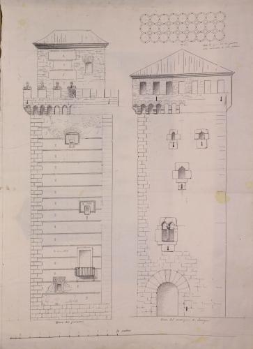 Alzado de la torre de los Arias Dávila y de la torre del marqués de Lozoya