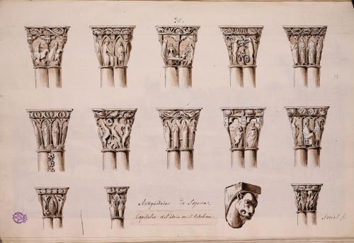 Capiteles románicos del atrio de la iglesia de San Esteban (Segovia)