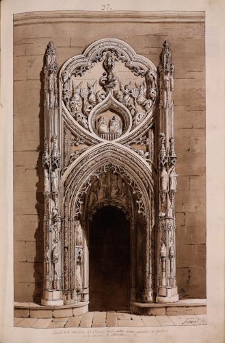 Puerta de la sacristía de la iglesia del monasterio de Santa María del Parral (Segovia)