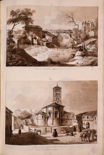 Vista del puente y de la iglesia de San Lorenzo (Segovia)