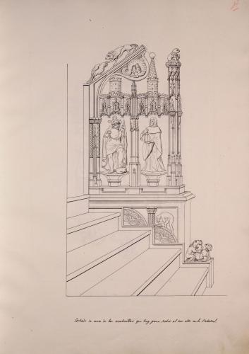 Detalle de la escalerilla sur del coro de la catedral de Zamora