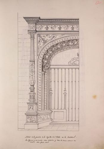 Mitad de la puerta de la capilla de san Pablo en la catedral de Zamora