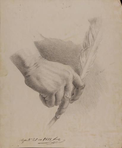 Estudio de mano derecha con pluma