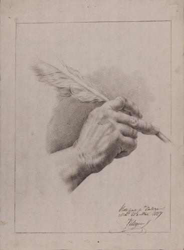 Estudio de mano derecha con pluma