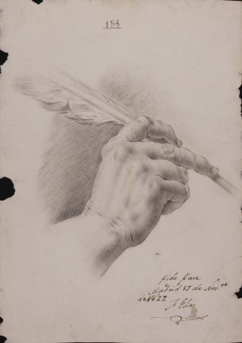 Estudio de mano derecha con pluma