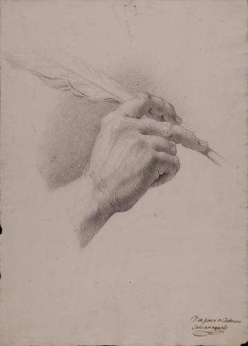 Estudio de mano derecha con pluma