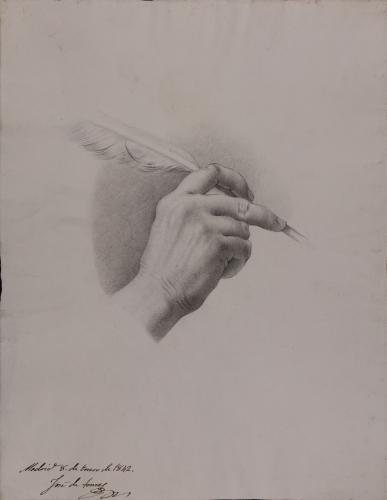 Estudio de mano derecha con pluma