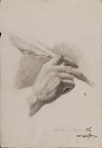 Estudio de mano derecha con pluma