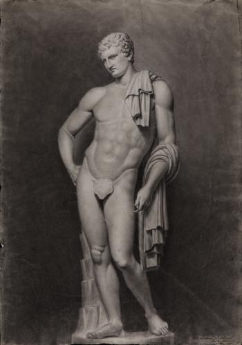 Estudio de la escultura de Hermes del Museo Vaticano, anteriormente identificada con Antinoo