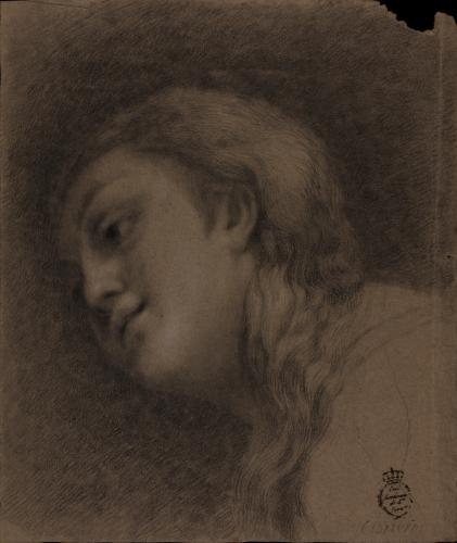 Estudio de la cabeza de María Magdalena de Correggio