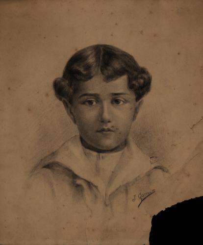 Estudio de retrato de niño de frente