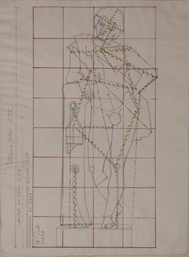 Estudio de proporciones del Fauno Giustiniani