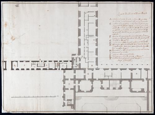 Plano general del cuarto y anexos de las dependencias de su Alteza Real del palacio del Buen Retiro.