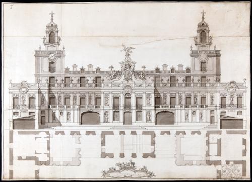 Fachada principal del cuarto del infante Luis Antonio de Borbón en el palacio del Buen Retiro.
