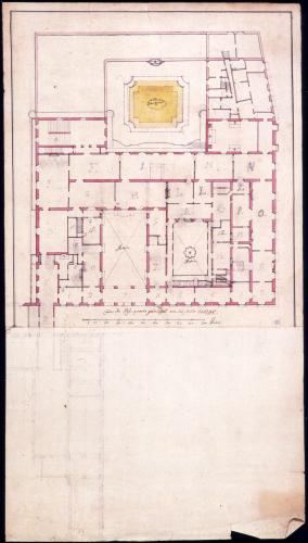 Planta de la casa del Príncipe Pío y esbozo de la Casa de Osuna (Madrid)