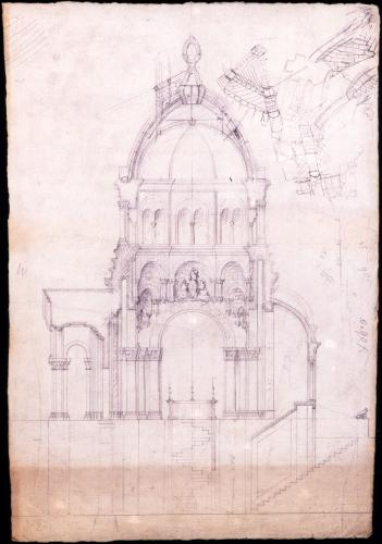 Sección transversal del presbiterio de una iglesia.