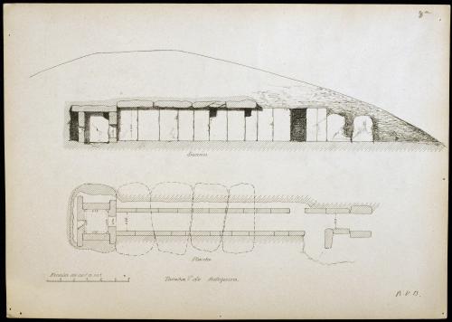 Tumba segunda de Antequera. Planta y sección.
