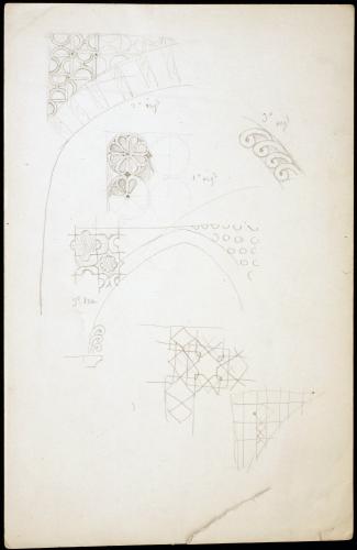 Mezquita-Catedral de Córdoba. Detalles de la decoración geométrica de un arco de época de Al-Hakan II.