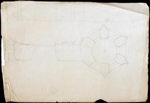 Croquis de una tumba o enterramiento. Planta