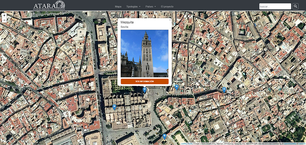 Ubicación de la mezquita de Sevilla en el mapa