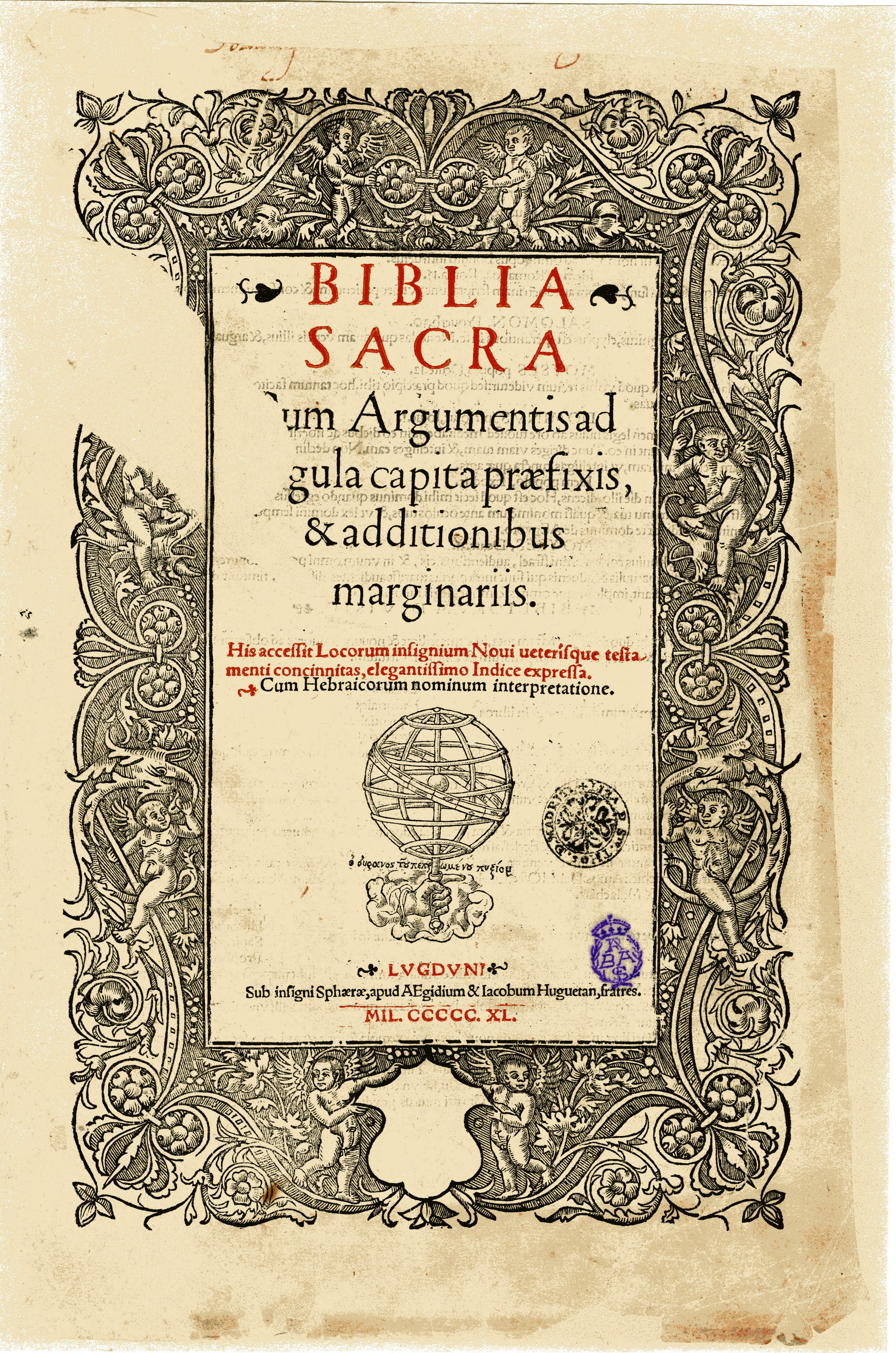 Anónimo - BIBLIA SACRA ... : [portada]