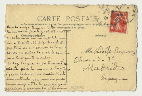 [Tarjeta postal del Puente Real y el Louvre]