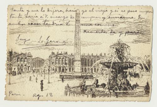 [Tarjeta postal de la plaza de la Concordia de París]