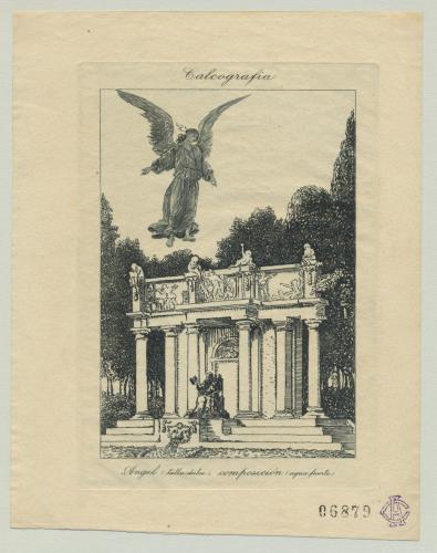 Ángel [sobre un monumento con fuente]