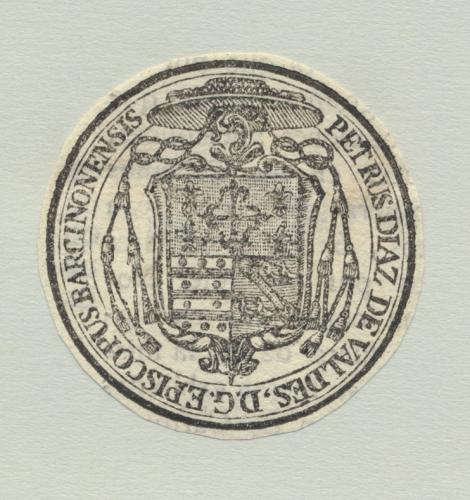 [Escudo de armas de Pedro Díaz de Valdés, Obispo de Barcelona]