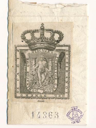 [Escudo de los] escribanos del número de Cádiz