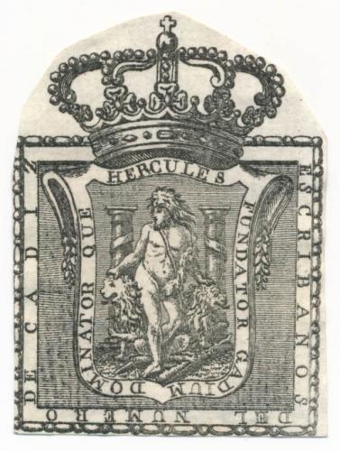 [Escudo de los] escribanos del número de Cádiz