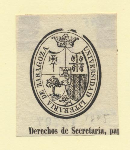 [Escudo de la] Universidad literaria de Zaragoza