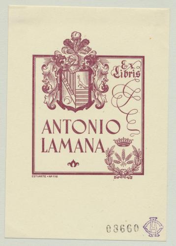 Ex Libris Antonio Lamana