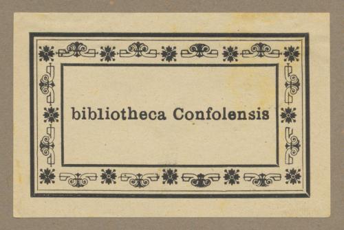 [Tejuelo de la] Biblioteca Confolensis