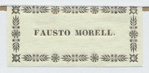 [Sello de propiedad de] Fausto Morell