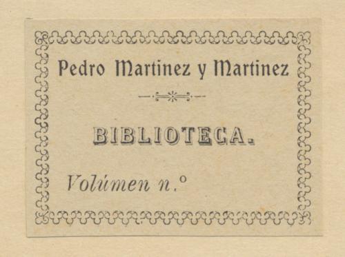 [Sello de propiedad de la] Biblioteca Pedro Martínez y Martínez