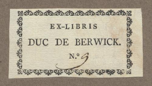 Ex Libris duc de Berwick
