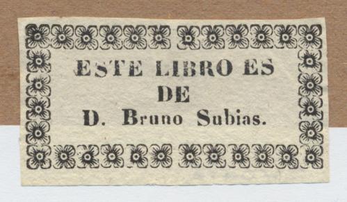 Este libro es de D. Bruno Subias