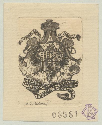 Ex Libris de Manuel de Aguilera y Ligues, Marqués de Cerralbo