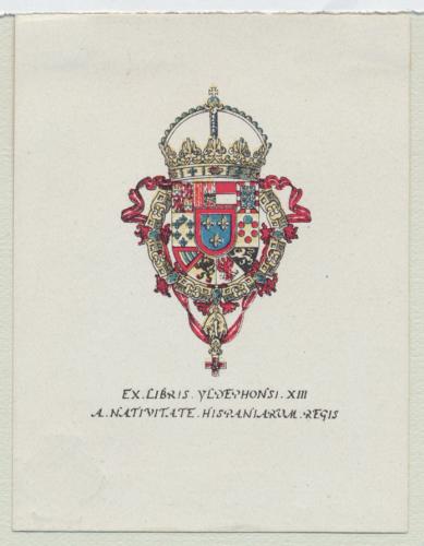 Ex Libris Yldephonsi XIII